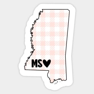 USA States: Mississippi (pink plaid) Sticker